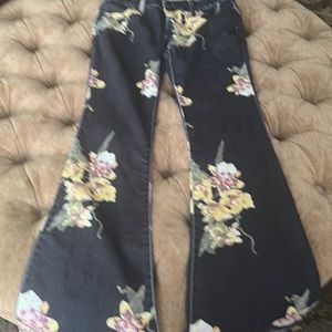 Free People Black and floral Jeans